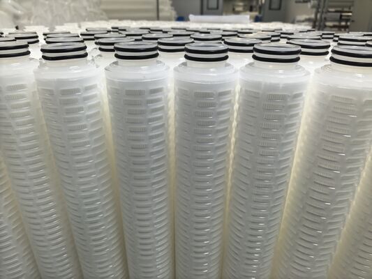 40-calowy plisowany wkład filtracyjny z PTFE z membraną PTFE do filtracji substancji chemicznych o wysokim natężeniu przepływu i cieczy o wysokiej czystości